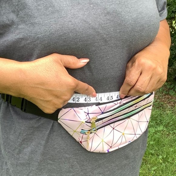 Pink Holographic Fanny Pack Crossbody - Picture 3 of 4